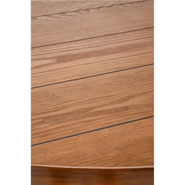 Dining table Harry, walnut/black color, steel/melamine/MDF, D105cm, H75cm 