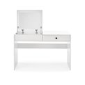 Dressing table Hegan, white, chipboard/glass, 120x50cm, H76cm 