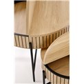 Coffee table set with storage space Hante, natural/black, H50x D67cm, H40x D36cm 