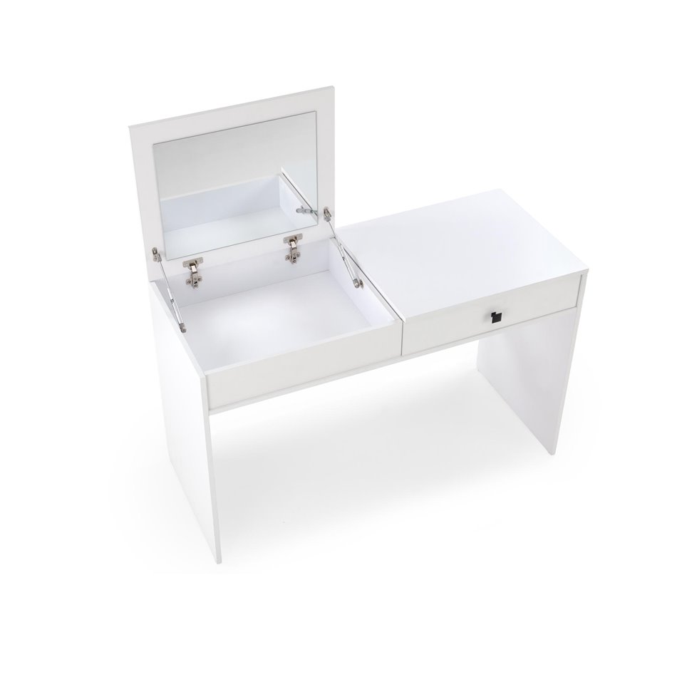 Dressing table Hegan, white, chipboard/glass, 120x50cm, H76cm 