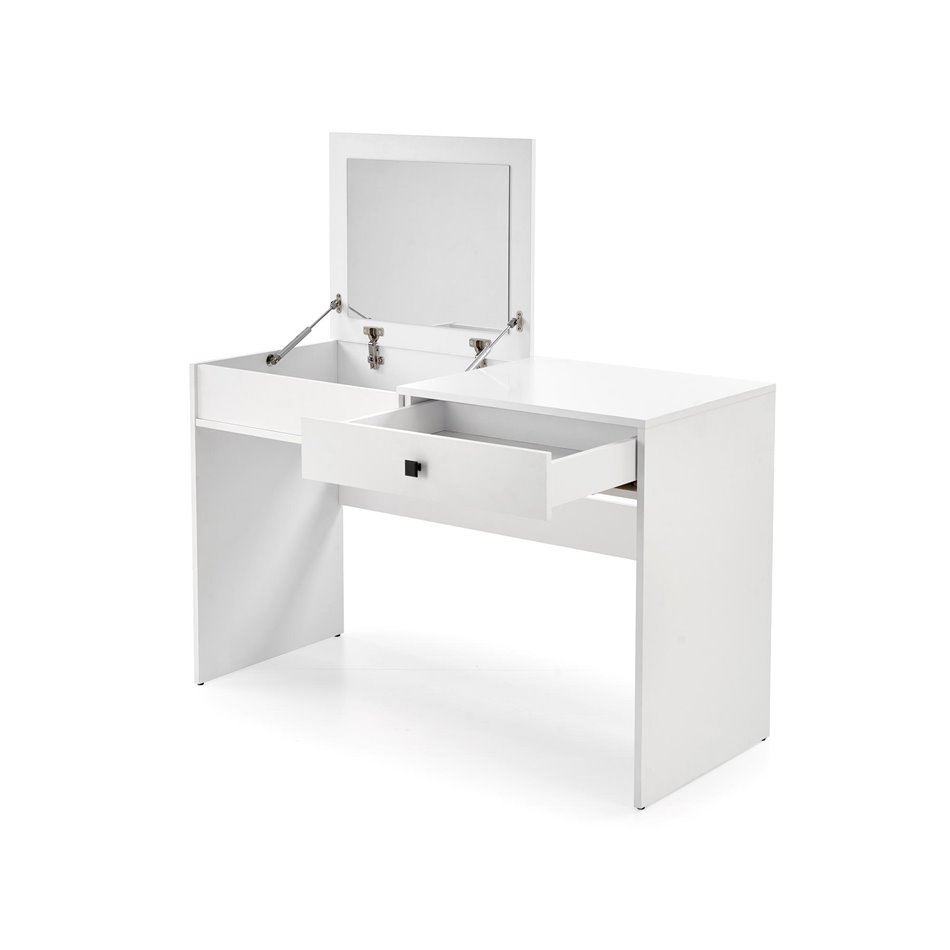 Dressing table Hegan, white, chipboard/glass, 120x50cm, H76cm 