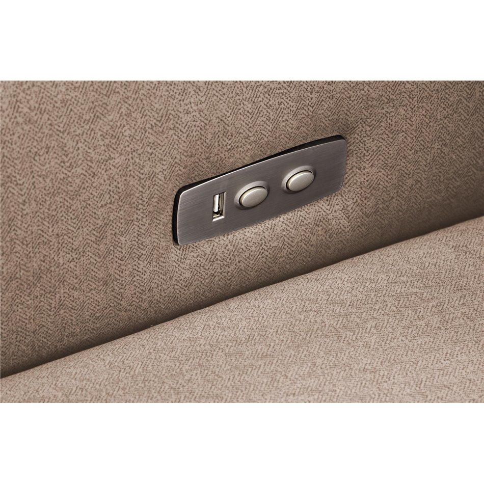 Electric recliner Helato, beige, polyester/metal/wood, H109-95x83x91-161cm, seat height 48-53cm