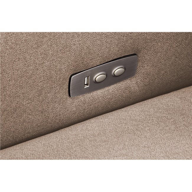 Electric recliner Helato, beige, polyester/metal/wood, H109-95x83x91-161cm, seat height 48-53cm
