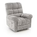 Electric recliner Hamore, grey, polyester/metal/wood, H86-100x105x100-168cm, seat height 50-55cm