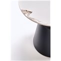 Coffee table set Hagneta, white marble/black color,, H48xD50cm, H43xD70cm 