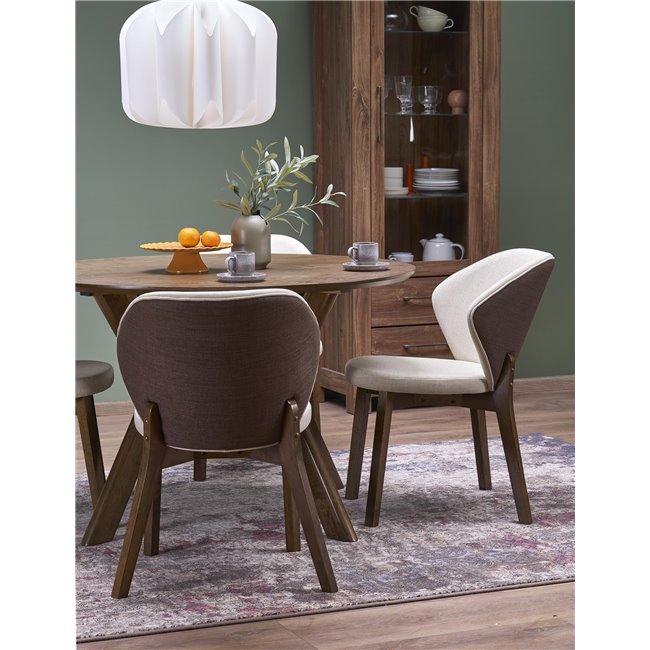 Dining table Hupero, walnut color, MDF, D120cm, H76cm 