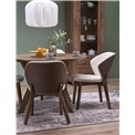 Dining table Hupero, walnut color, MDF, D120cm, H76cm 