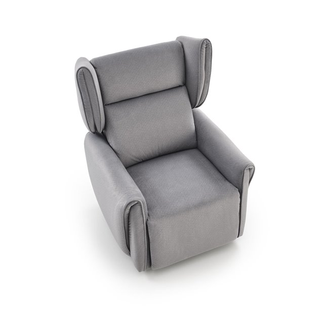 Electric recliner Helato, grey, polyester/metal/wood, H109-95x83x91-161cm, seat height 48-53cm