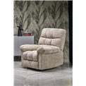 Electric recliner Hamore, beige, polyester/metal/wood, H86-100x105x100-168cm, seat height 50-55cm