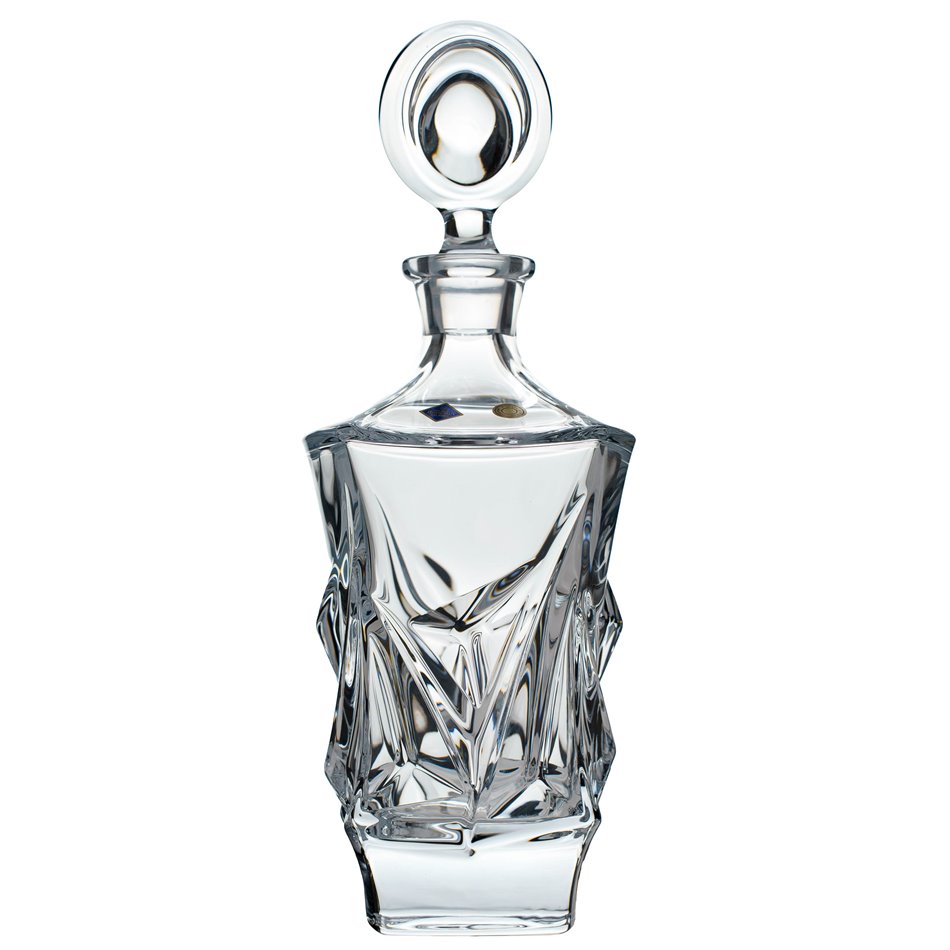 Crystal decanter with lid Princess, 800 ml, H32.4x12.2x12.2cm