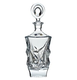 Crystal decanter with lid Princess, 800 ml, H32.4x12.2x12.2cm