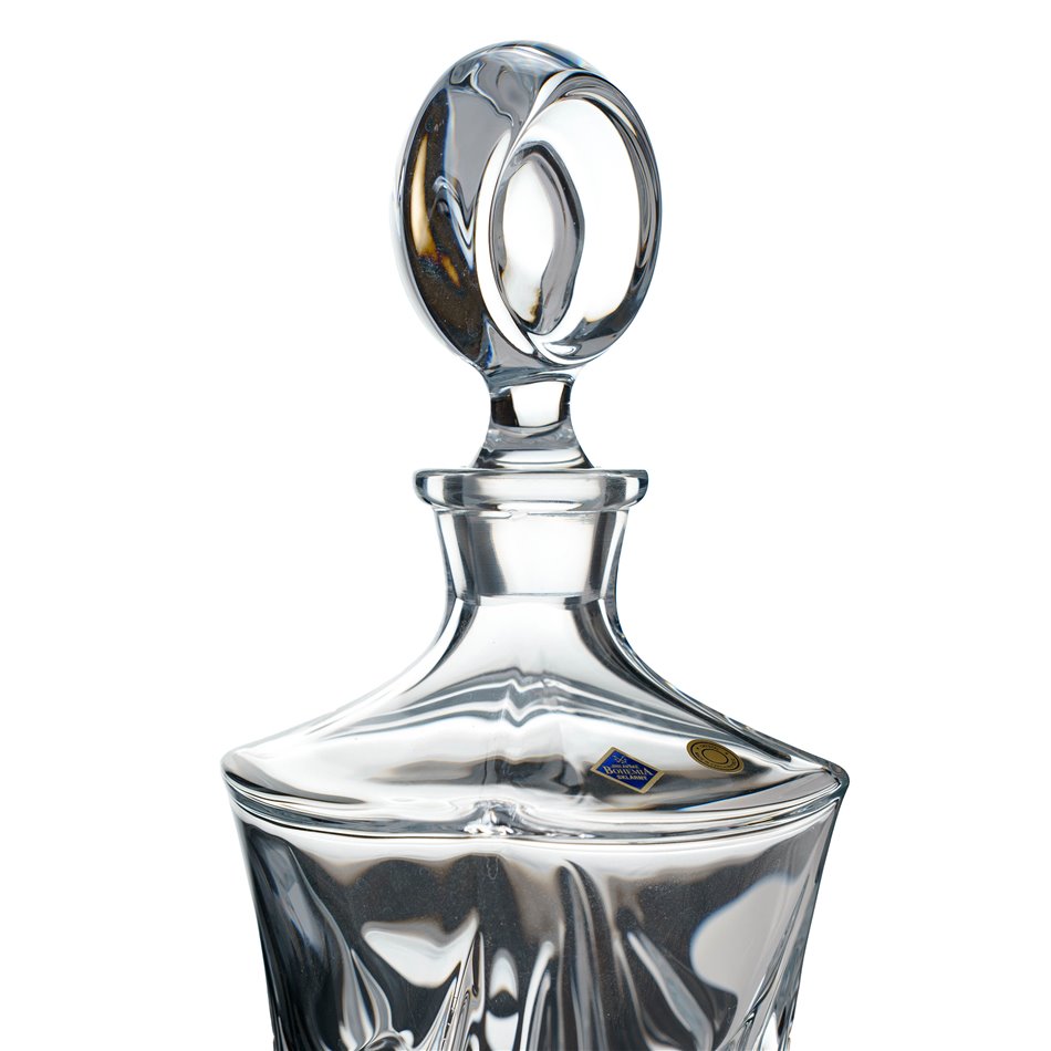 Crystal decanter with lid Princess, 800 ml, H32.4x12.2x12.2cm