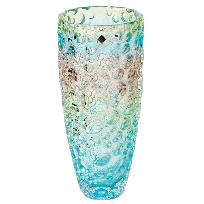 Crystal vase Lisboa with mix colors, H35cm, D15cm