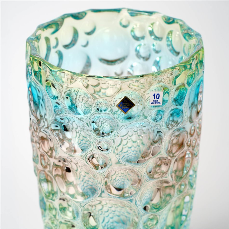 Crystal vase Lisboa with mix colors, H35cm, D15cm