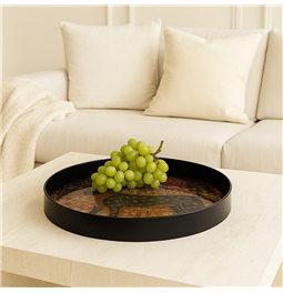 Decorative glass tray Fabro M, 34x34x4cm