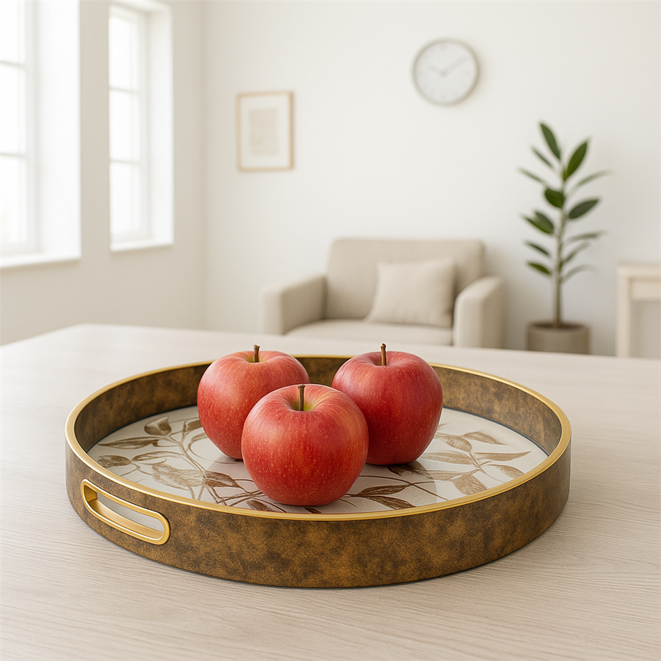 Decorative glass tray Fariete M, 34x34x4cm