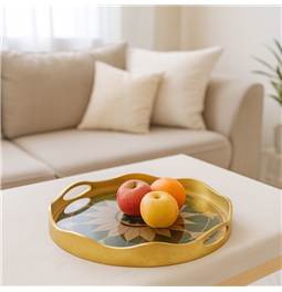 Decorative glass tray Farini L, 39.5x39.5x4cm