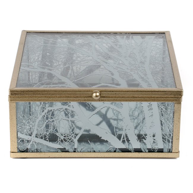 Box glass/metal Favara L, 15x16x6.8cm