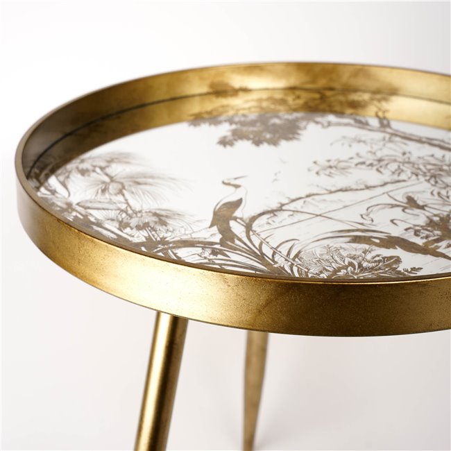 Side table Furuset L, golden, 50.3x50.3x53.5cm