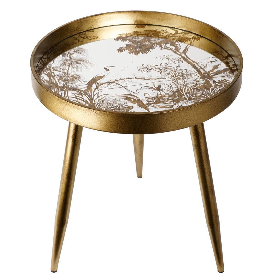 Side table Furuset M, golden, 39.5x39.5x47.5cm