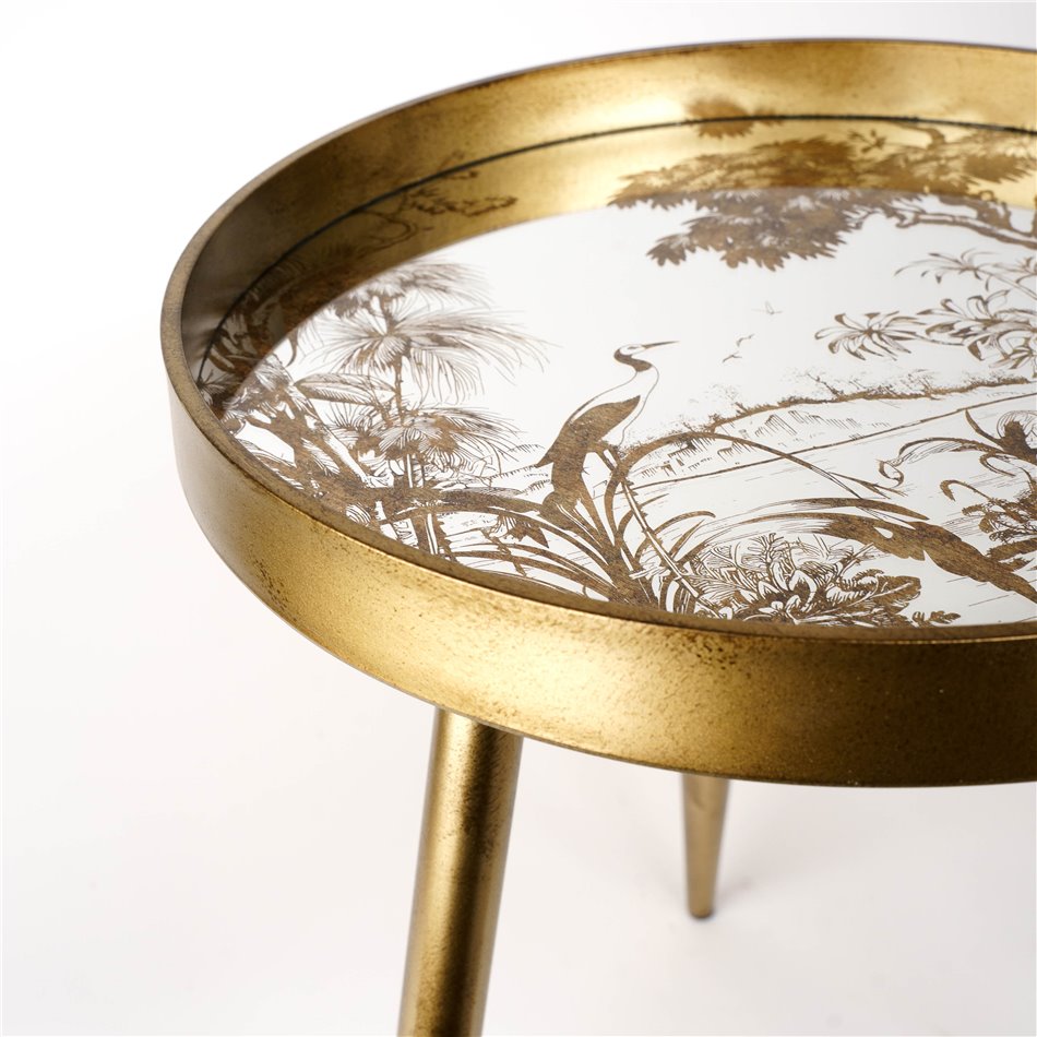 Side table Furuset M, golden, 39.5x39.5x47.5cm