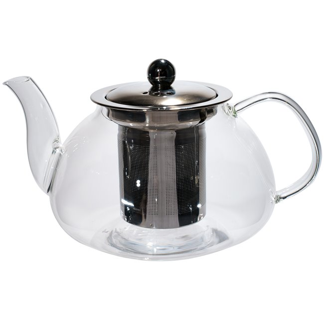 Teapot with filter, glass, 850ml, H11.5x21x14cm