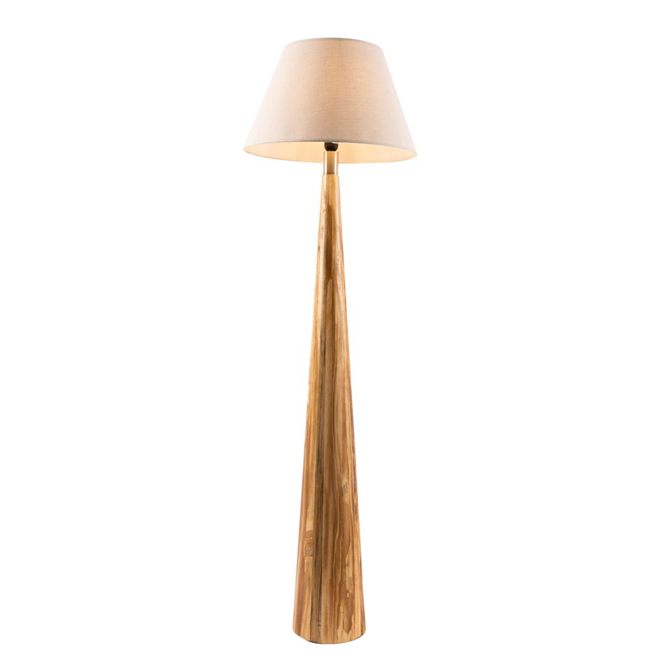 Floor lamp Moora with linen shade, H151x20cm E27 40W(MAX)