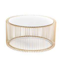 Coffee table Wire Brass S, H30.5xD60cm