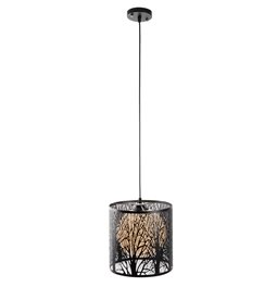 Pendant lamp Labosca, black, E27 60W(MAX), H25-95cm, D25cm