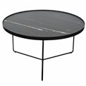 Кофейный столик Soliera L,  черный, металл/стекло D80см, H45см,