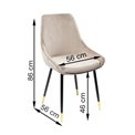 Chair Santana, light grey 10 SD, H85x42x38cm, seat height 47cm