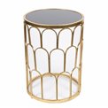 Side table Burch M, golden/black, glass/metal, D40x55cm