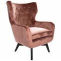 Armchair Dunkel, velvet, old pink color, H103x76x80cm, seat height 50cm