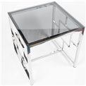 Side table Eder, toned glass/silver, 55x55x55cm