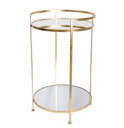 Metal table Barge L, mirror top, golden, D44x71cm