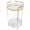 Metal table Barge L, mirror top, golden, D44x71cm