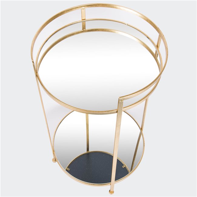 Metal table Barge L, mirror top, golden, D44x71cm