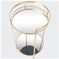 Metal table Barge L, mirror top, golden, D44x71cm
