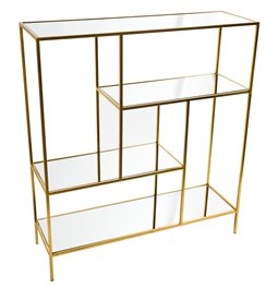 Metal shelf Benikarlo, golden, H90x80x25cm
