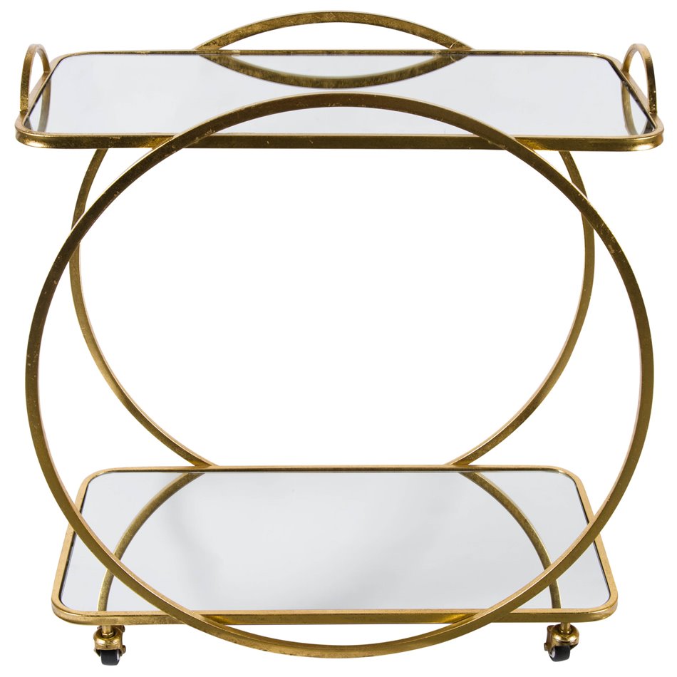 Bar table on wheels Bogajo, golden, H72.5x71.5x39cm