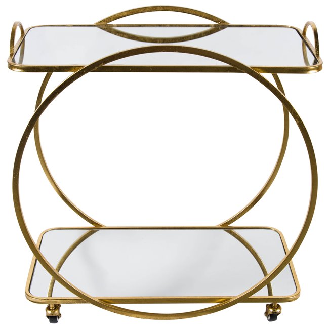 Bar table on wheels Bogajo, golden, H72.5x71.5x39cm