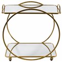 Bar table on wheels Bogajo, golden, H72.5x71.5x39cm