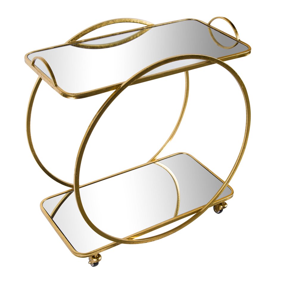 Bar table on wheels Bogajo, golden, H72.5x71.5x39cm