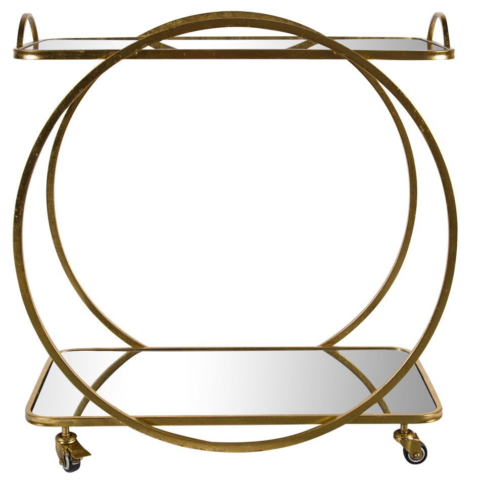 Bar table on wheels Bogajo, golden, H72.5x71.5x39cm