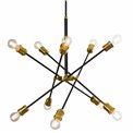 Pendant lamp Raider, black, E27 10x60W(MAX),  H85-140x75cm  