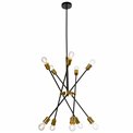Pendant lamp Raider, black, E27 10x60W(MAX),  H85-140x75cm  