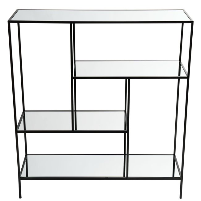 Metal shelf Benikarlo, black, H90x80x25cm