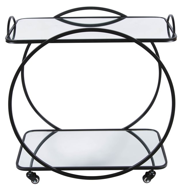 Bar table on wheels Bogajo, black, H72.5x71.5x39cm