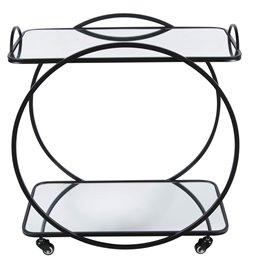 Bar table on wheels Bogajo, black, H72.5x71.5x39cm