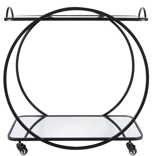 Bar table on wheels Bogajo, black, H72.5x71.5x39cm